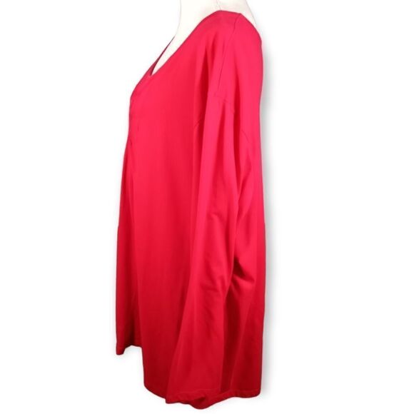 JUST MY SIZE RED LONG SLEEVE TOP SZ.4X EUC - Picture 4 of 6